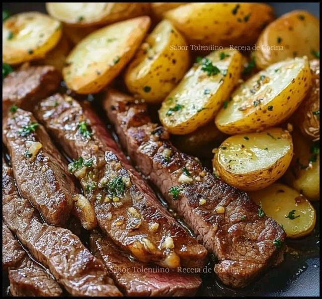 Menu de Carne Assada com Batatas Douradas